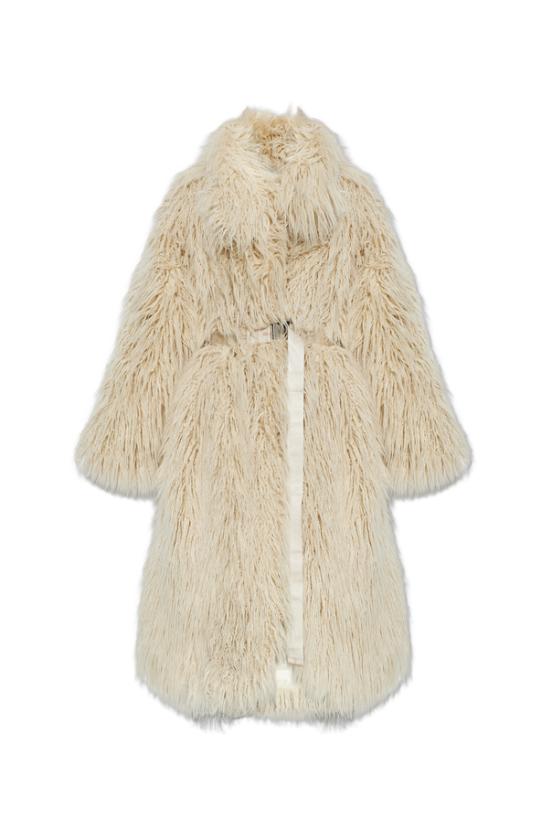 Faux fur coat with belt od Off-White
