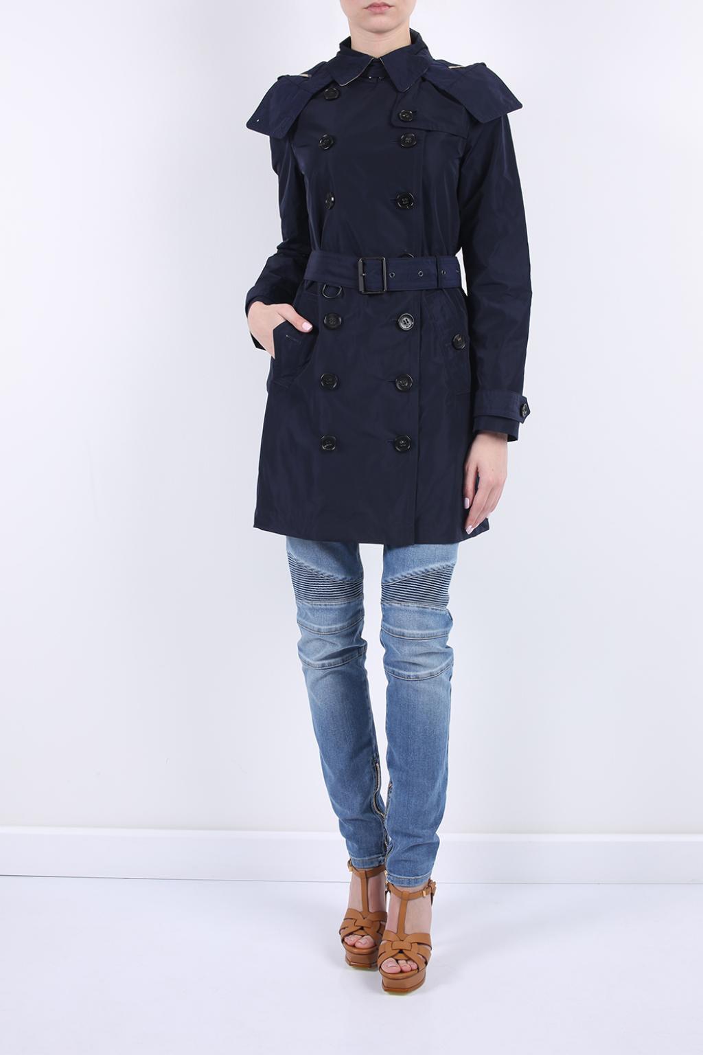 Navy blue Double-Breasted Trench Coat Burberry - Vitkac Italy