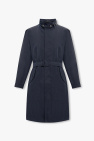 Giorgio Armani NAVY BLUE Coat with concealed hood