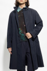 Giorgio Armani NAVY BLUE Coat with concealed hood