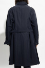 Giorgio Armani NAVY BLUE Coat with concealed hood