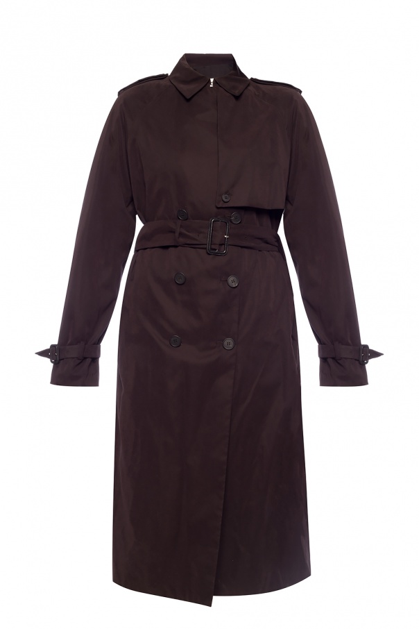 The Row BLACK Double-breasted trench coat with belt