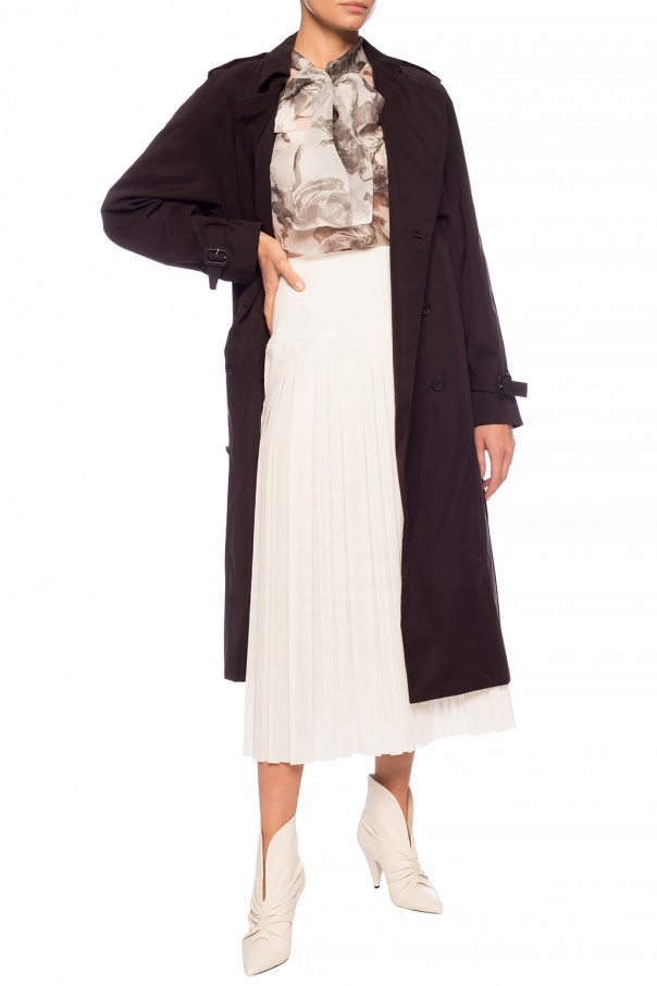 The Row BLACK Double-breasted trench coat with belt