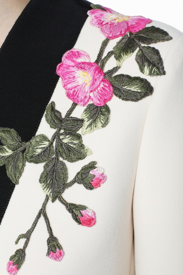 flower embroidered coat