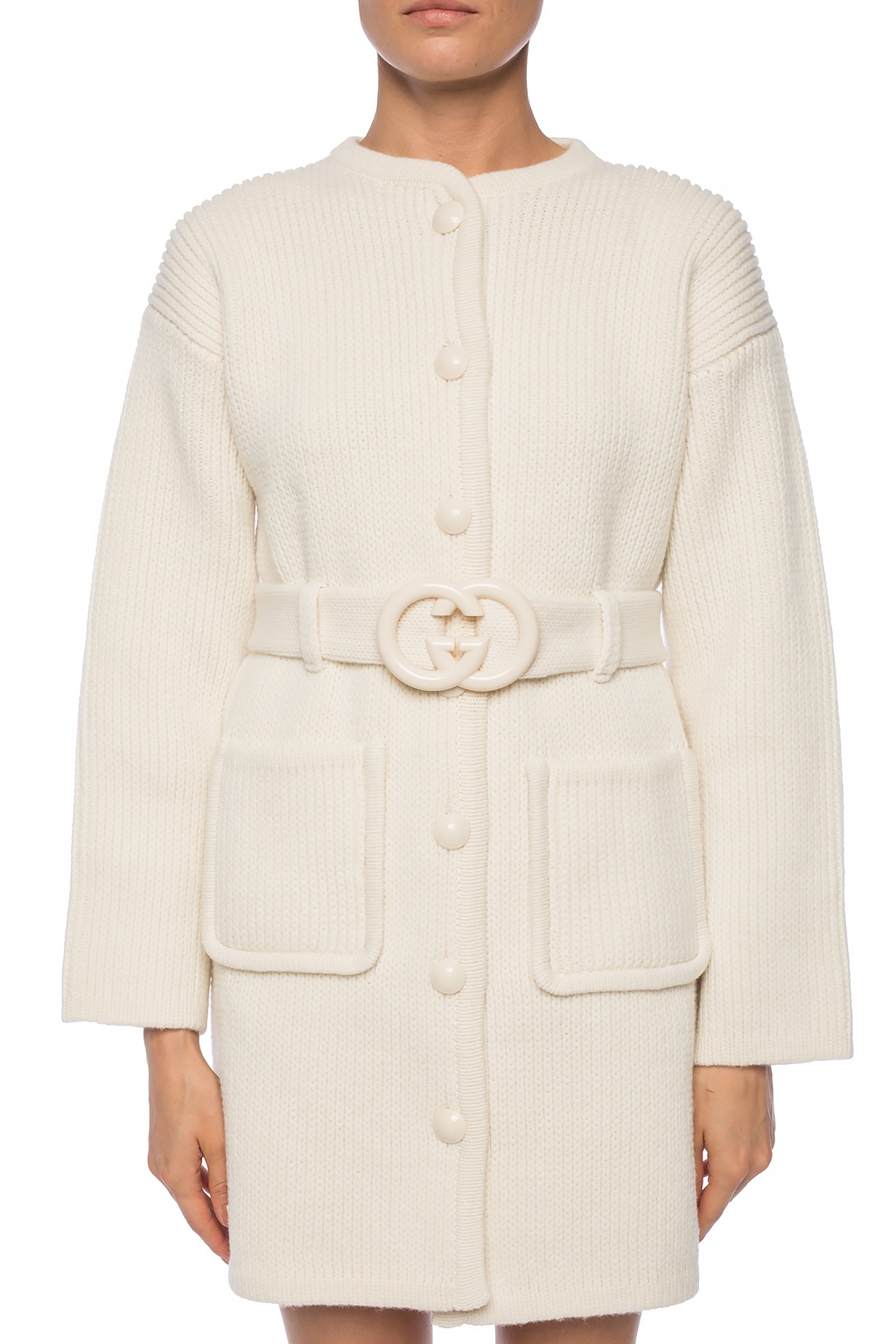 gucci belted wool coat