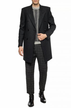 Wool coat with peak lapels od Saint Laurent