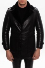 Saint Laurent BLACK Coat with fur lining