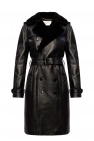 Saint Laurent Leather coat with notched lapels