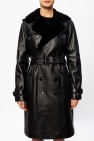 Saint Laurent Leather coat with notched lapels