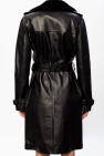 Saint Laurent Leather coat with notched lapels
