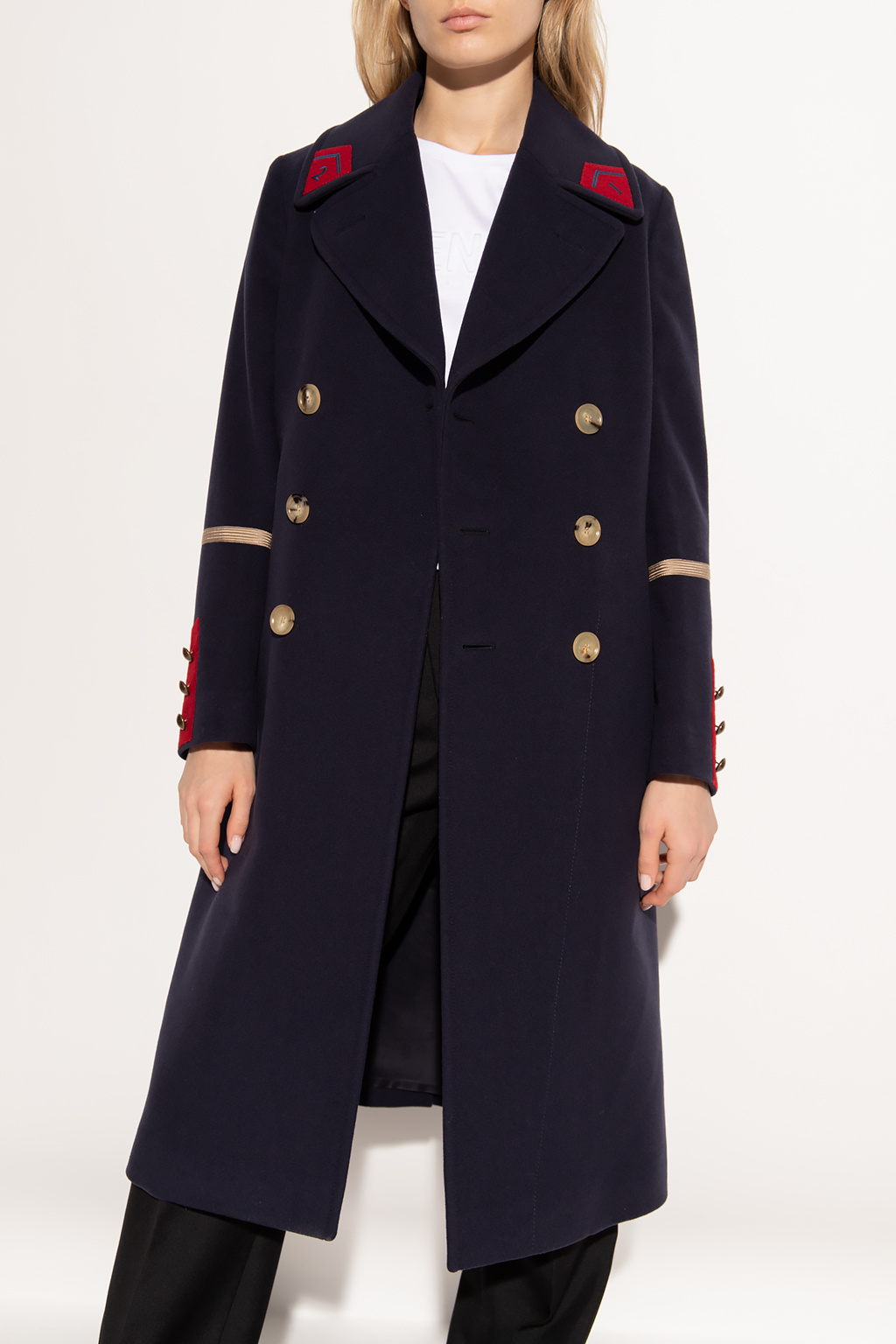 gucci rhombus Double-breasted coat