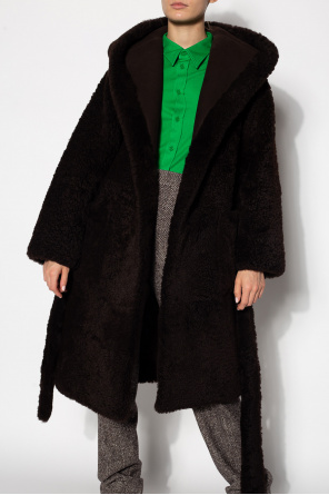 Bottega Veneta Hooded shearling coat