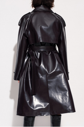 bottega zip-detail Veneta Leather trench coat
