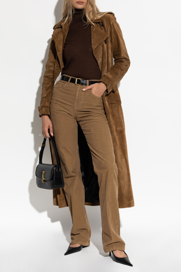 Saint Laurent Suede double-breasted coat