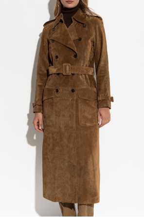 Saint Laurent Suede double-breasted coat