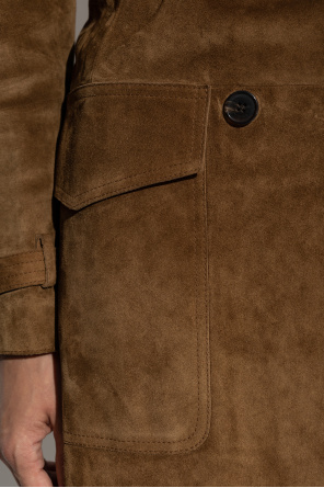 Saint Laurent Suede double-breasted coat