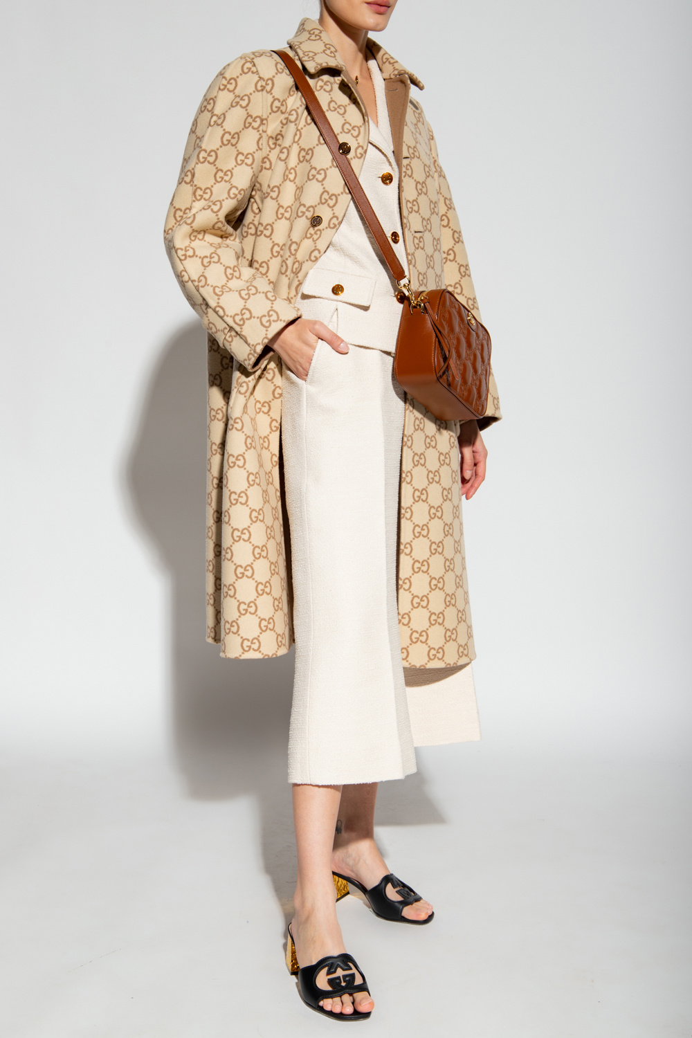 gucci Monogrammed Reversible wool coat