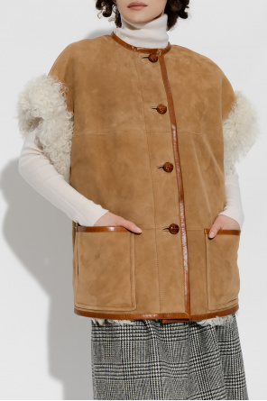 Gucci Short-sleeved shearling coat