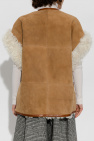 Gucci BROWN Short-sleeved shearling coat