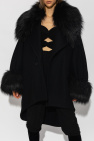 Saint Laurent BLACK Animal-free fur coat
