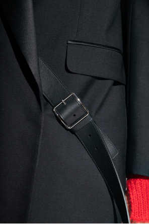 Alexander McQueen Alexander McQueen polished-finish zip-fastening jacket