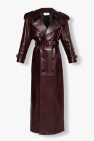 Saint Laurent BURGUNDY Leather trench coat