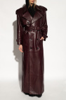 Saint Laurent BURGUNDY Leather trench coat