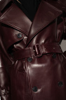 Saint Laurent BURGUNDY Leather trench coat