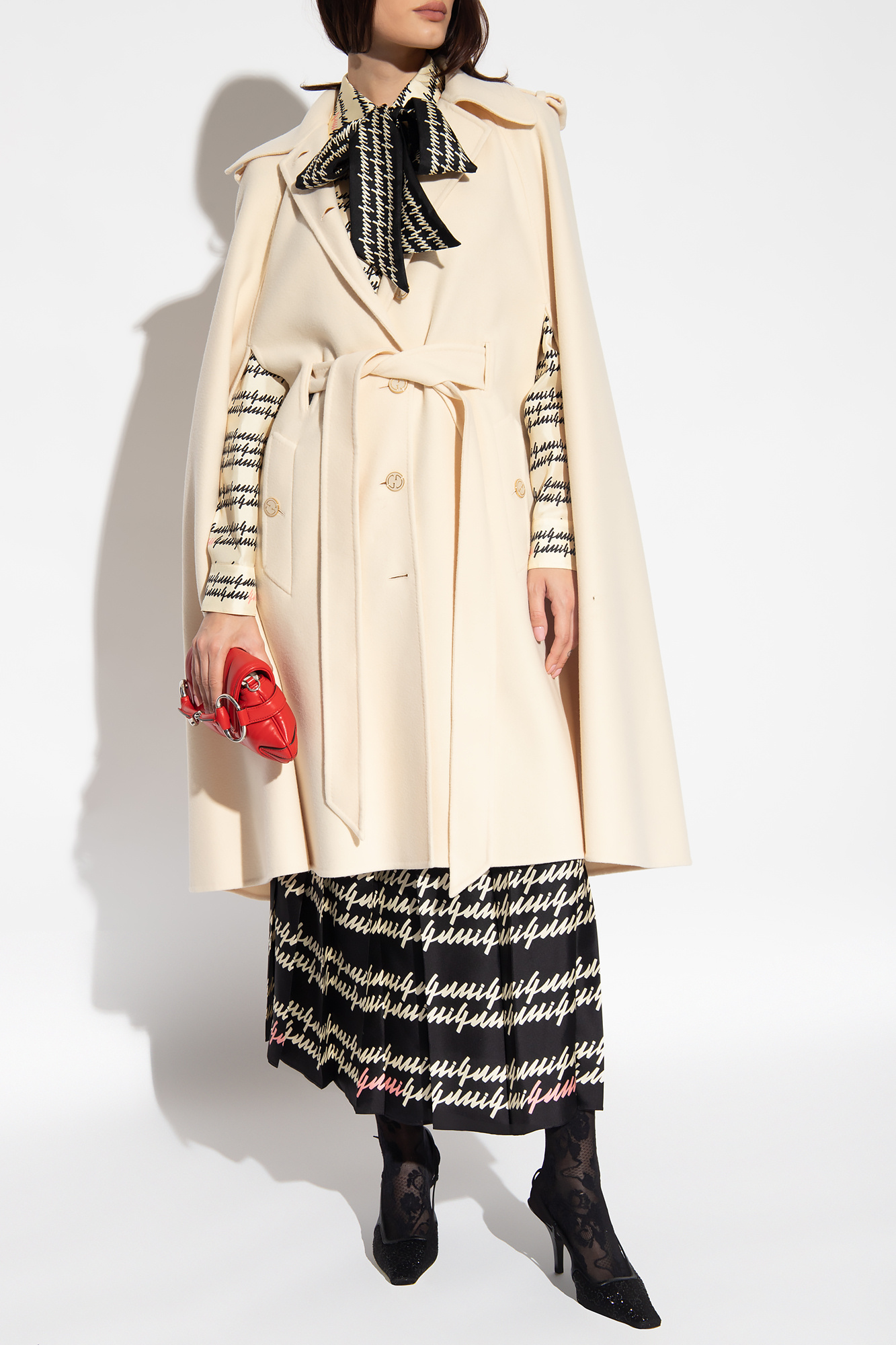 Gucci Wool coat with cape sleeves