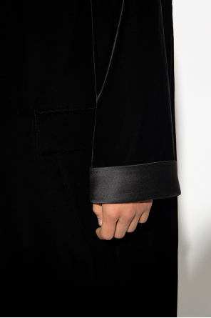 Saint Laurent Aksamitny płaszcz typu ‘oversize’