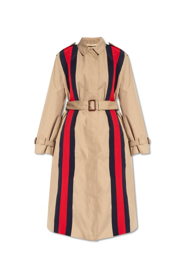 gucci dress Coat with Web stripe