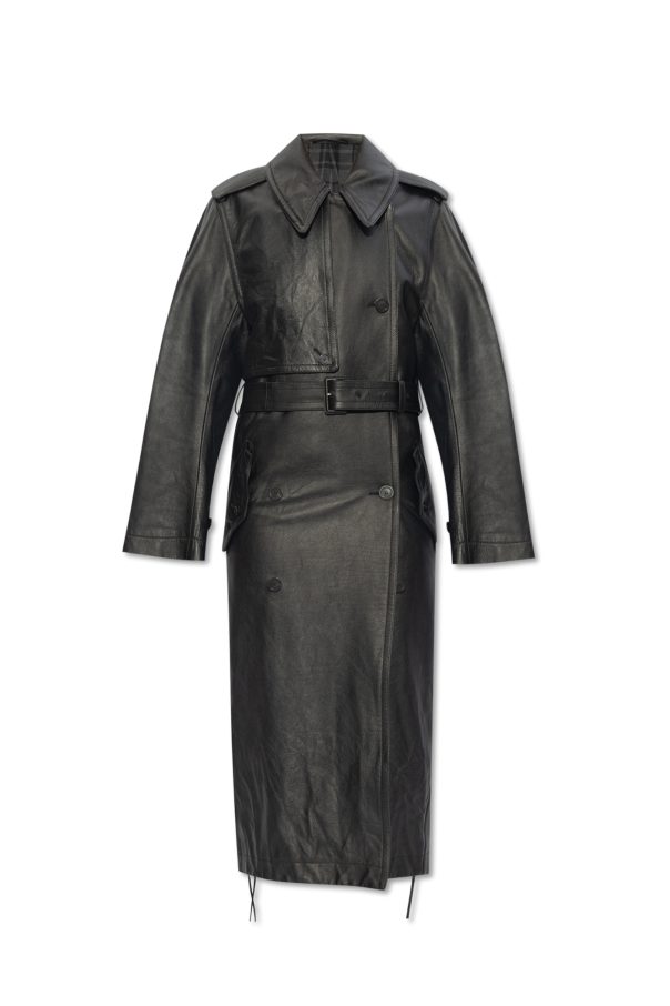 Leather trench coat od Balenciaga