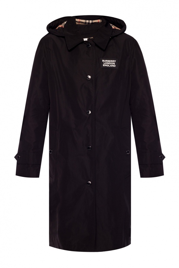 Black Long jacket with detachable hood Burberry - Vitkac TW