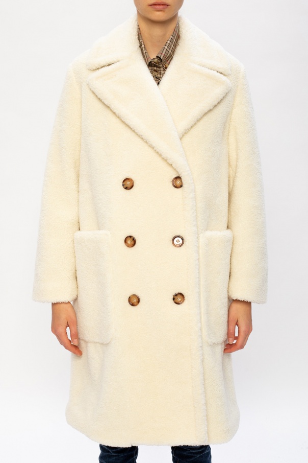 Cream Shearling coat Burberry - Vitkac Sweden