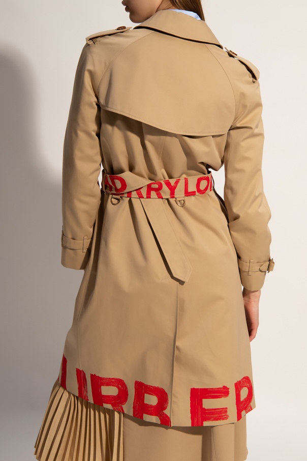 Beige Coat with logo Burberry - Vitkac Sweden