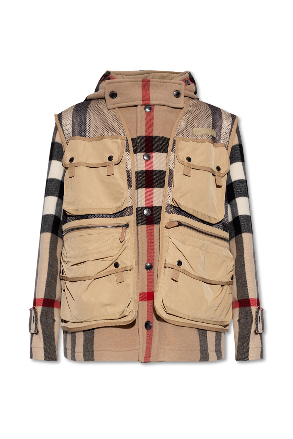 Pre-owned Burberry Monogram Stripe Detail Puffer Jacket Size Small