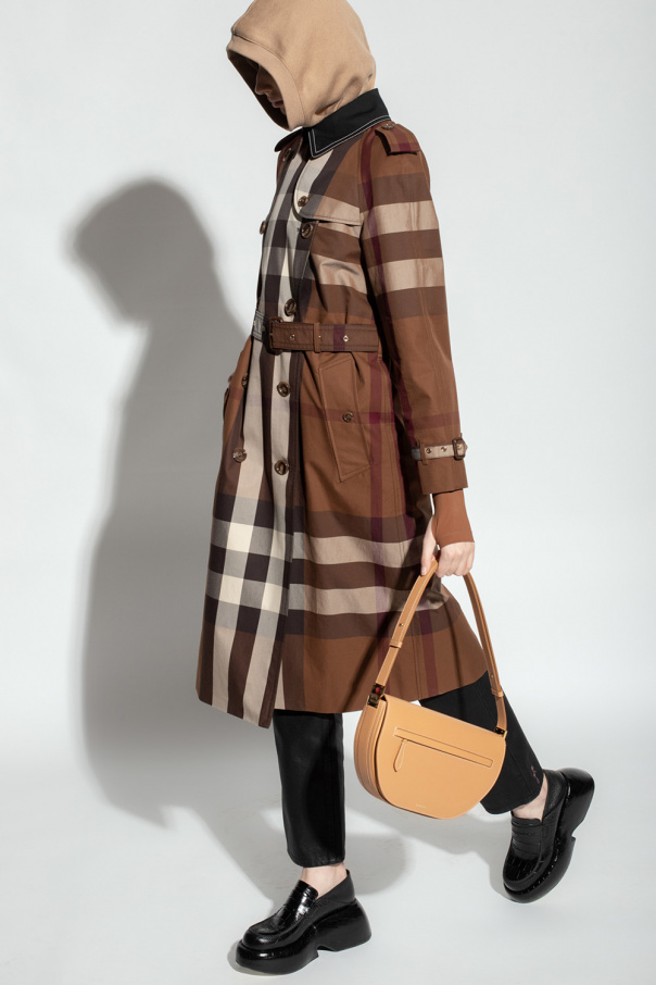 BURBERRY: bag in coated cotton - Brown