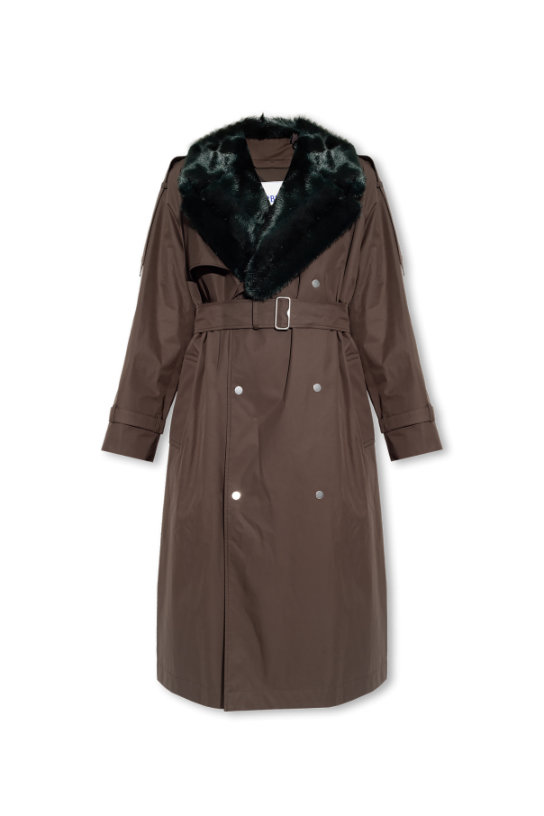Burberry ‘Kennington’ trench coat with fur collar