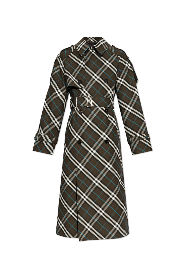 Burberry Check Pattern Trench Coat