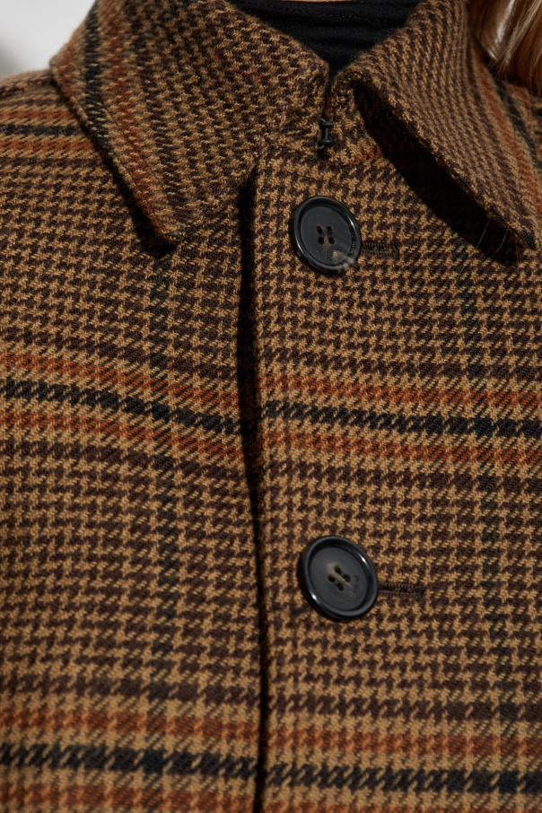 Brown Checked pattern coat Saint Laurent - Vitkac GB