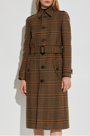 Saint Laurent Abrigo con estampado de cuadros