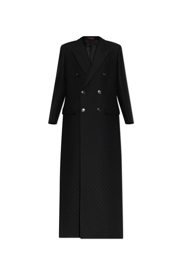 Double-breasted coat with GG pattern, zdjęcie 1 Double-breasted coat with GG pattern od Gucci