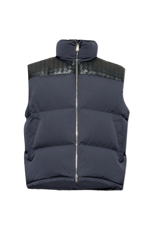 Quilted vest with leather inserts od Bottega Veneta