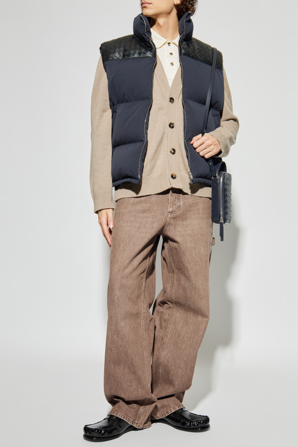 Bottega Veneta Steppweste mit Ledereinsätzen