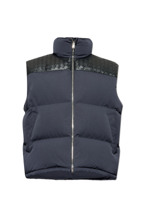 Quilted vest with leather inserts