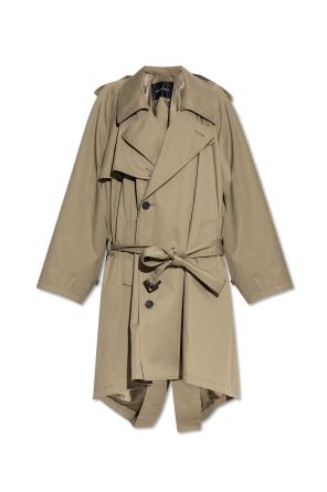 Double-breasted trench coat with belt