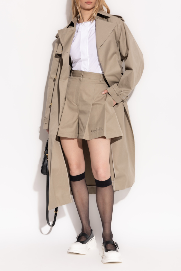 Alexander McQueen Cotton trench coat with belt