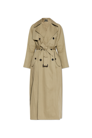 Double-breasted trench coat with belt