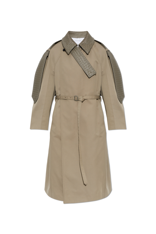 Trench coat with leather inserts od Bottega Veneta