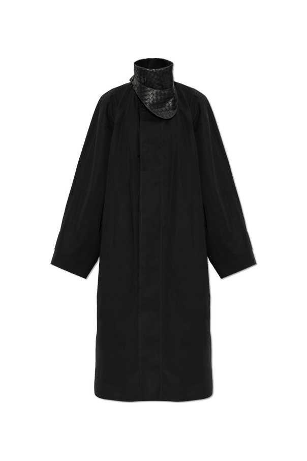 Bottega Veneta Kabát s koženým stojáčkem